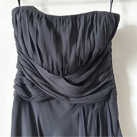 WHBM | Women’s Strapless Silk Little Black Dress size 00 - Picture 8 of 10